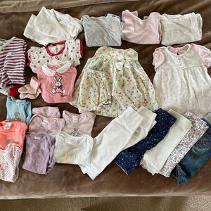 Huge Lot of 21 Baby Girl Summer Clothing Size 0-3 Months